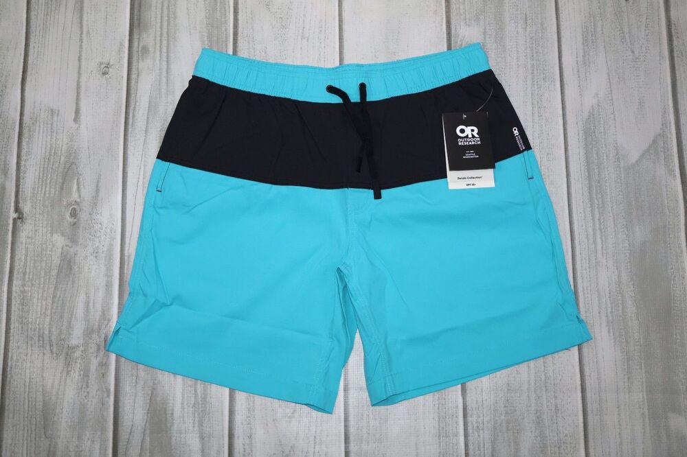 NEW Outdoor Research Men's Zendo Athletic Shorts Cortez Blue/Black 7.5 Inseam L